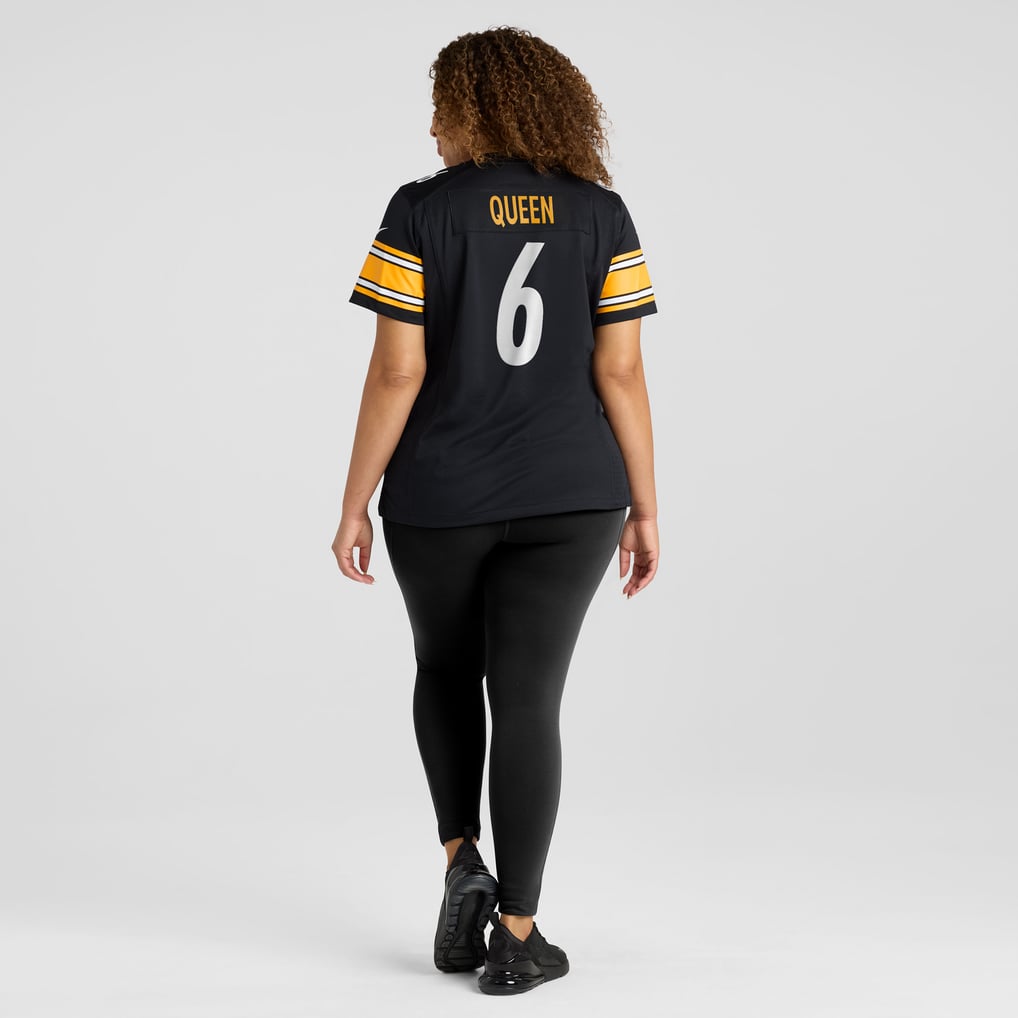 Women's Pittsburgh Steelers Patrick Queen Nike  Black Team Game Jersey - Image 8