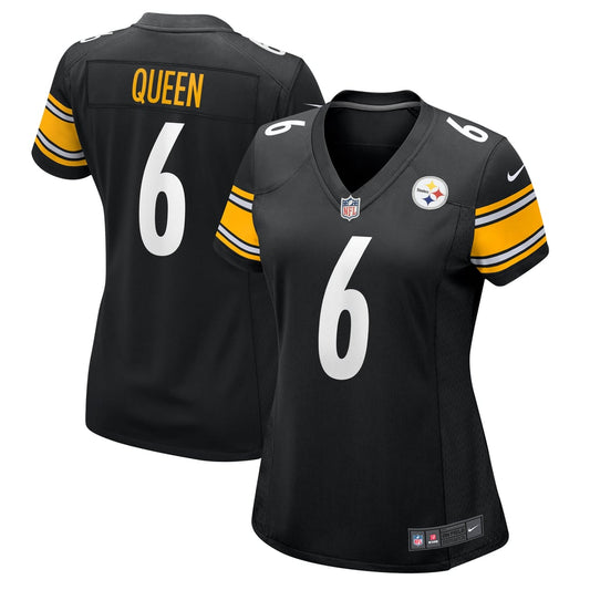 Women's Pittsburgh Steelers Patrick Queen Nike  Black Team Game Jersey - Image 1
