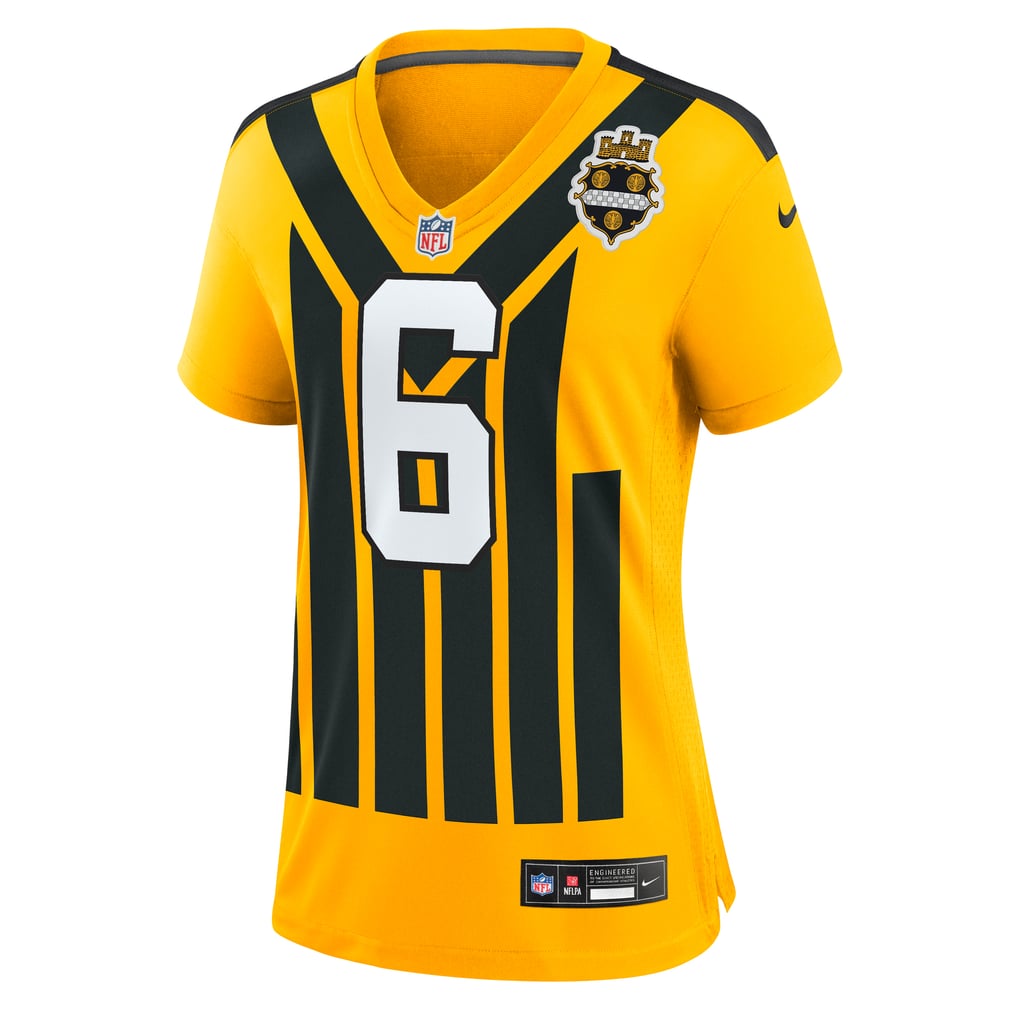 Women's Pittsburgh Steelers Patrick Queen Nike Gold Alternate 1933 Throwback Game Jersey - Image 3