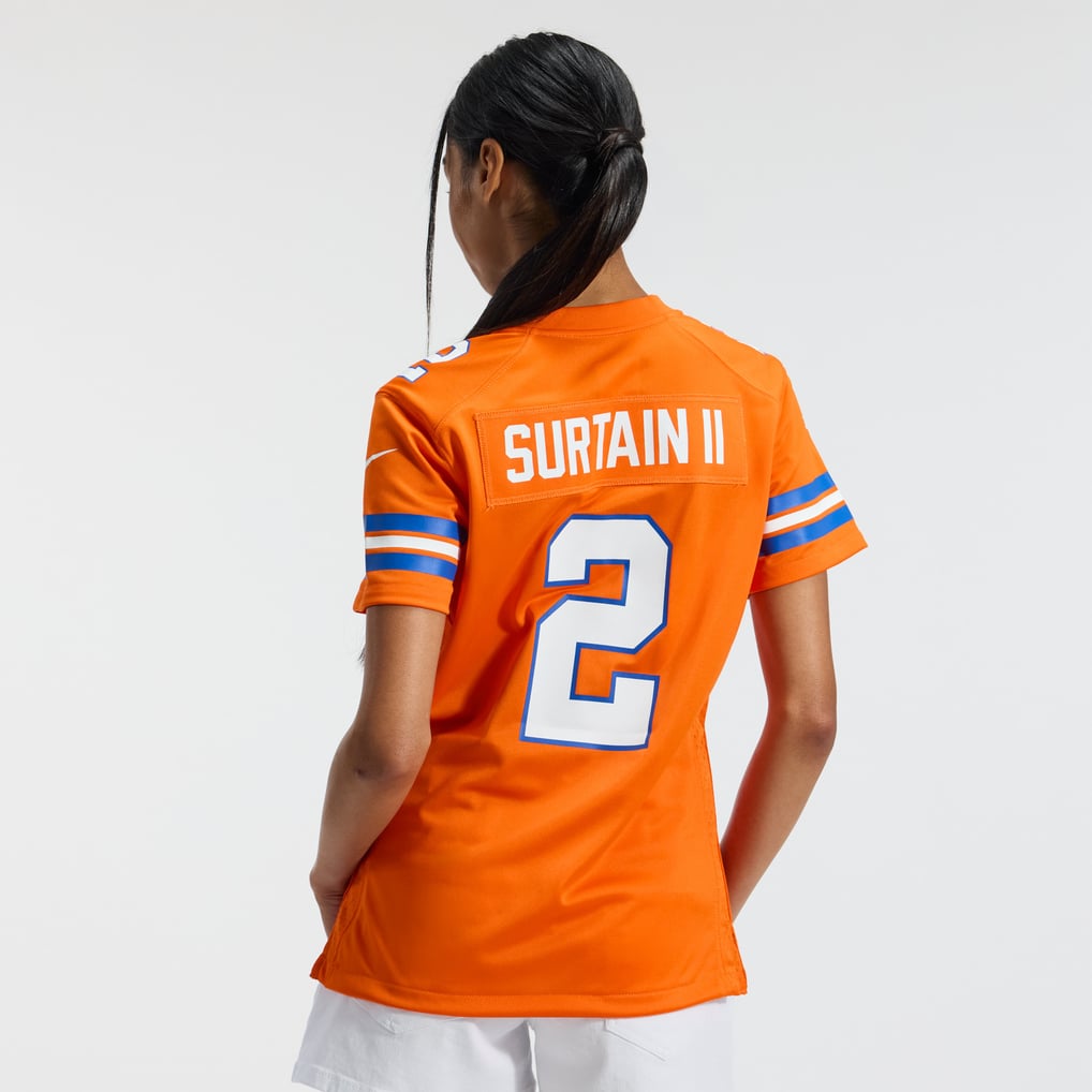 Women's Denver Broncos Patrick Surtain II Nike Orange Mile High Collection 1977 Throwback Player Game Jersey - Image 4