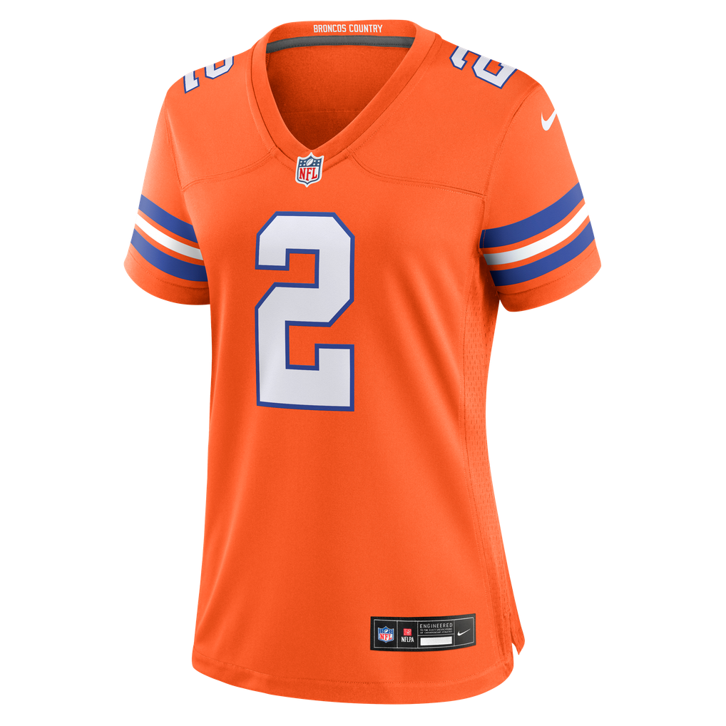 Women's Denver Broncos Patrick Surtain II Nike Orange Mile High Collection 1977 Throwback Player Game Jersey - Image 7