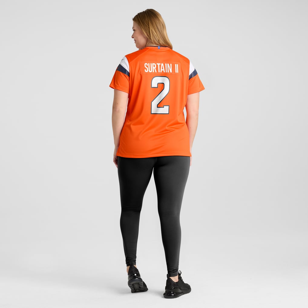 Women's Denver Broncos Patrick Surtain II Nike Orange Team Game Jersey - Image 8