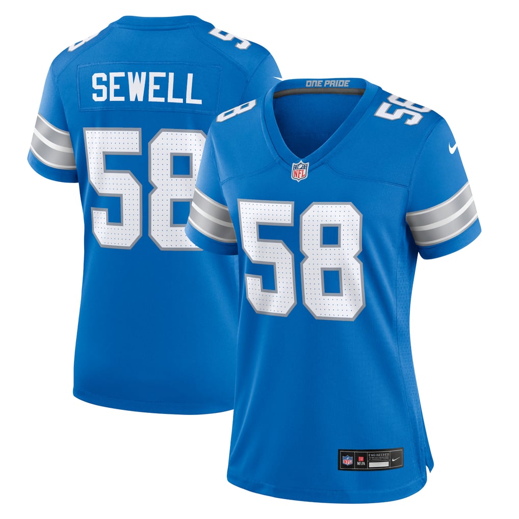 Women's Detroit Lions Penei Sewell Nike Blue Game Jersey - Image 2