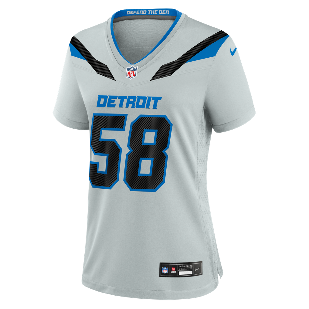 Women's Detroit Lions Penei Sewell Nike Silver 2026 Rivalries Collection Game Jersey - Image 3