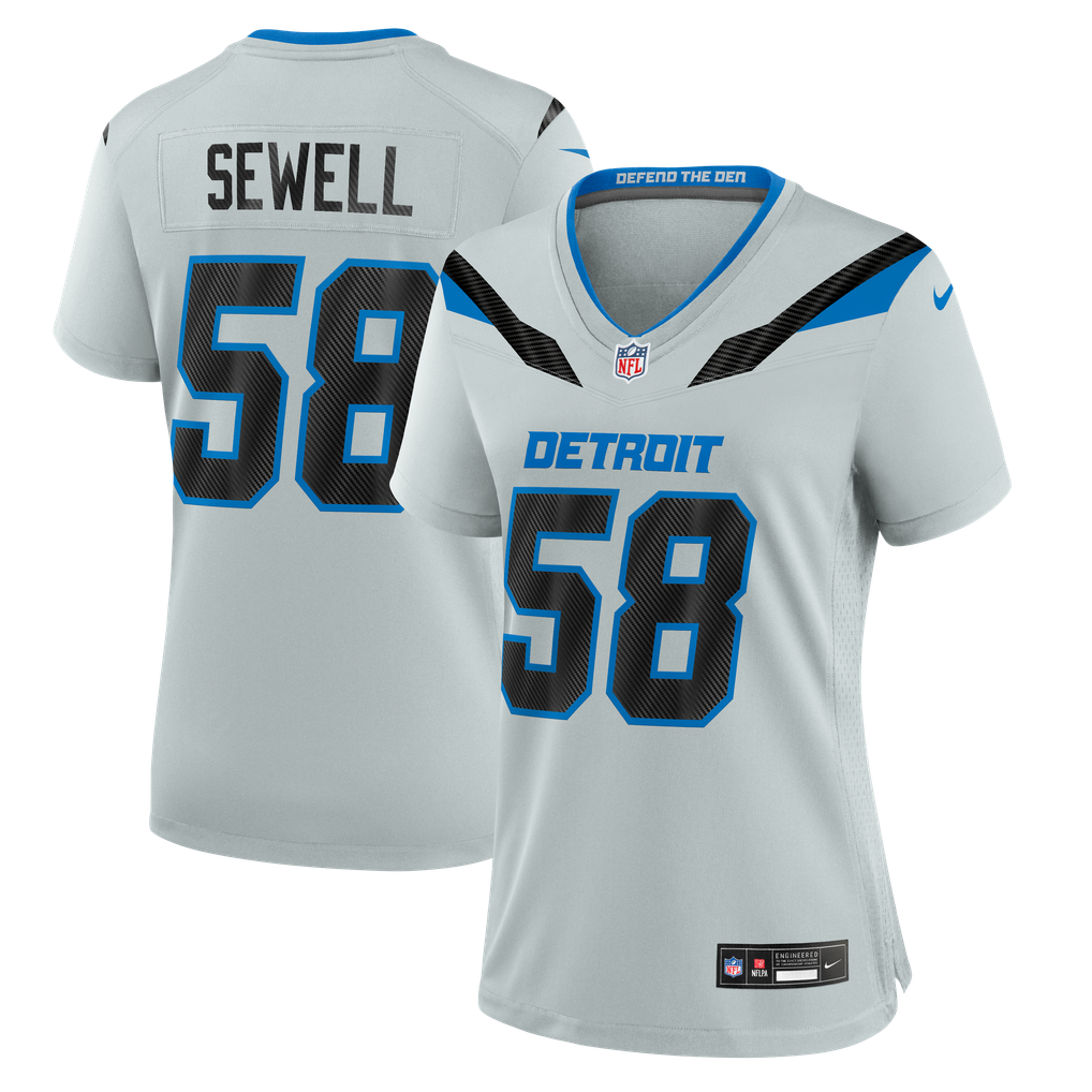 Women's Detroit Lions Penei Sewell Nike Silver 2026 Rivalries Collection Game Jersey - Image 2