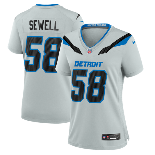 Women's Detroit Lions Penei Sewell Nike Silver 2026 Rivalries Collection Game Jersey - Image 1