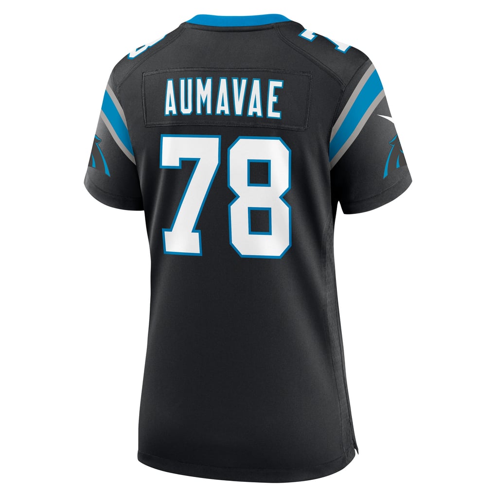 Women's Carolina Panthers Popo Aumavae Nike Black Team Game Jersey - Image 4