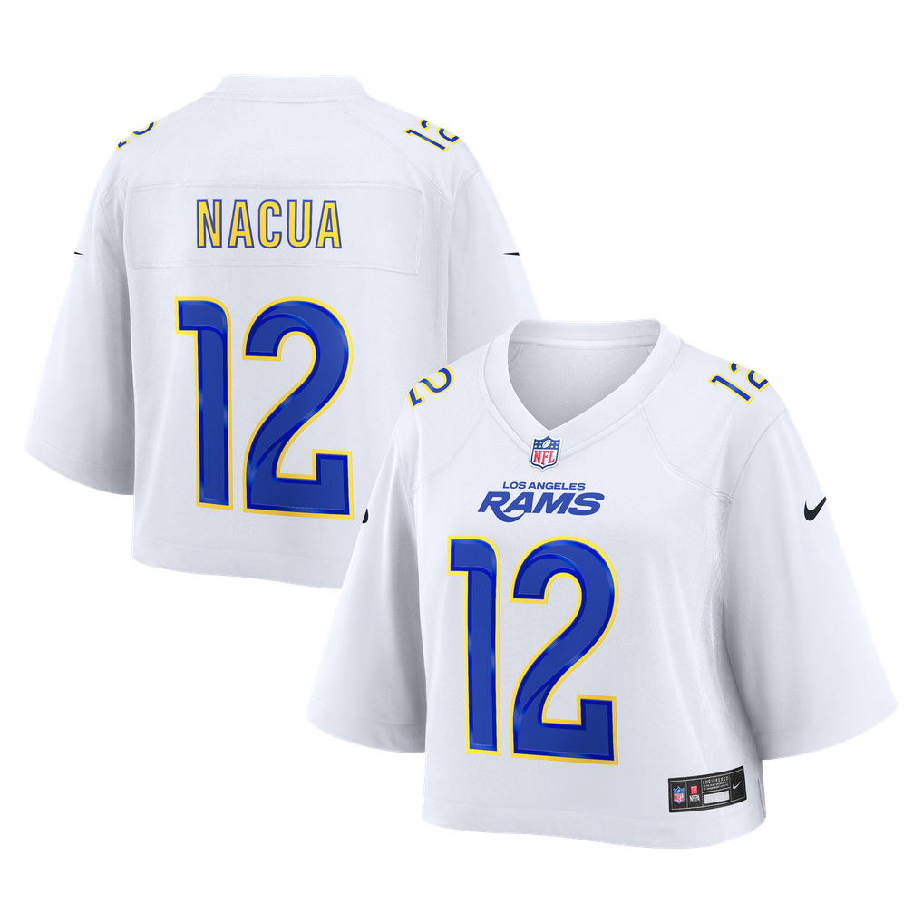Women's Los Angeles Rams Puka Nacua Nike White Cropped Fashion Game Jersey - Image 2