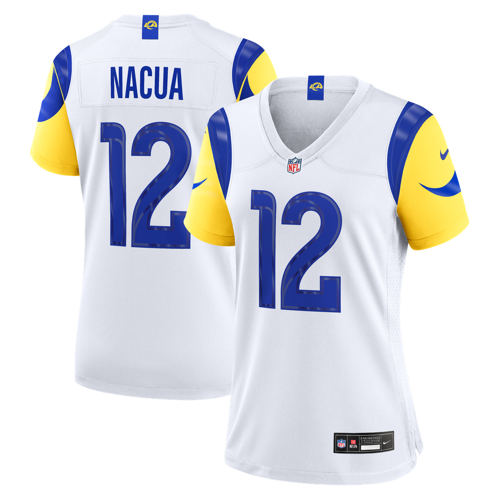 Women's Los Angeles Rams Puka Nacua Nike White Game Jersey - Image 2