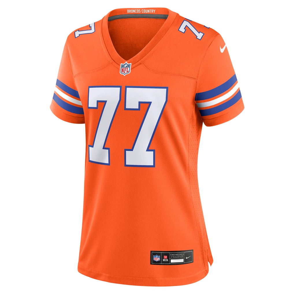 Women's Denver Broncos Quinn Meinerz Nike Orange Mile High Collection 1977 Throwback Player Game Jersey - Image 3