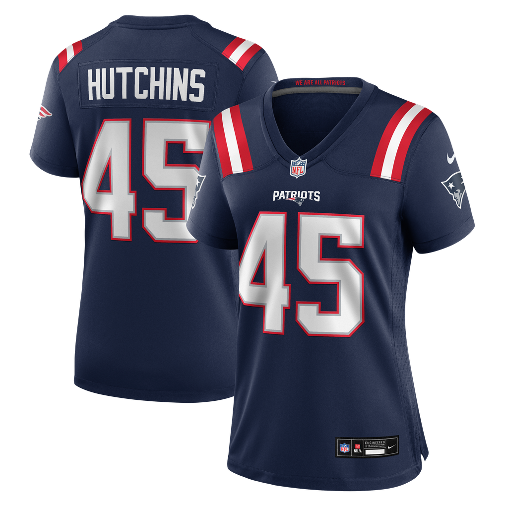 Women's New England Patriots Quintayvious Hutchins Nike Navy Team Game Jersey - Image 2