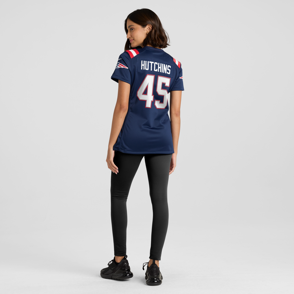 Women's New England Patriots Quintayvious Hutchins Nike Navy Team Game Jersey - Image 4
