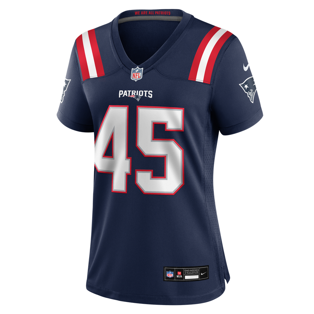 Women's New England Patriots Quintayvious Hutchins Nike Navy Team Game Jersey - Image 7