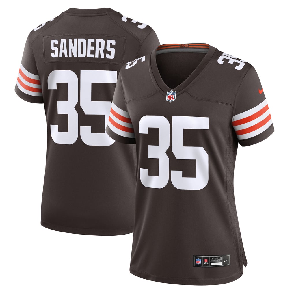 Women's Cleveland Browns Raheim Sanders Nike Brown Team Game Jersey - Image 2
