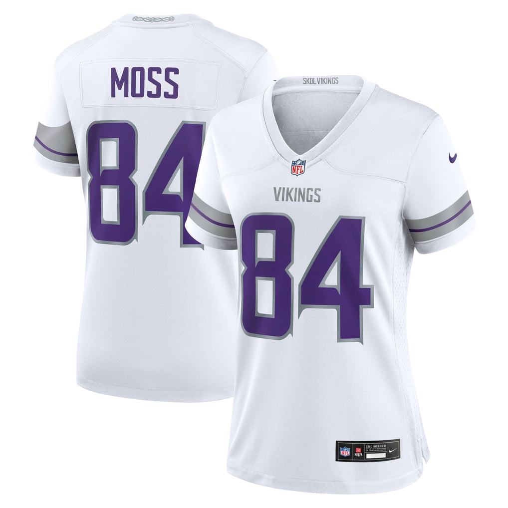 Women's Minnesota Vikings Randy Moss Nike White Alternate Retired Player Game Jersey - Image 1