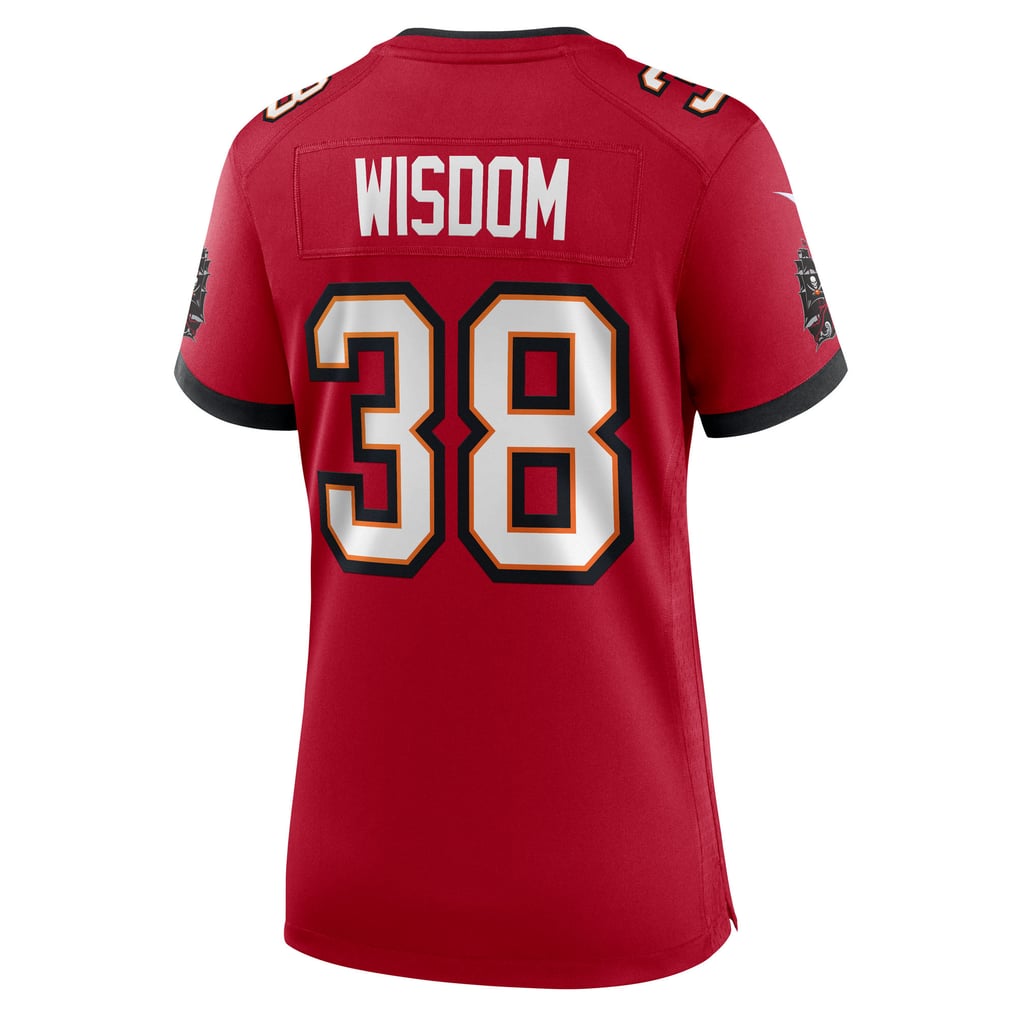 Women's Tampa Bay Buccaneers Rashad Wisdom Nike  Red Team Game Jersey - Image 4