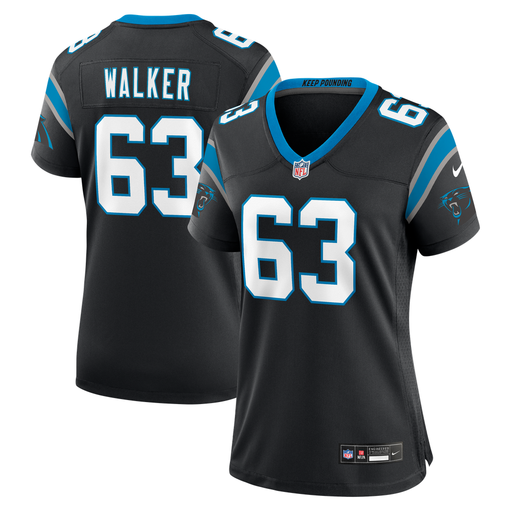 Women's Carolina Panthers Rasheed Walker Nike Black Team Game Jersey - Image 1