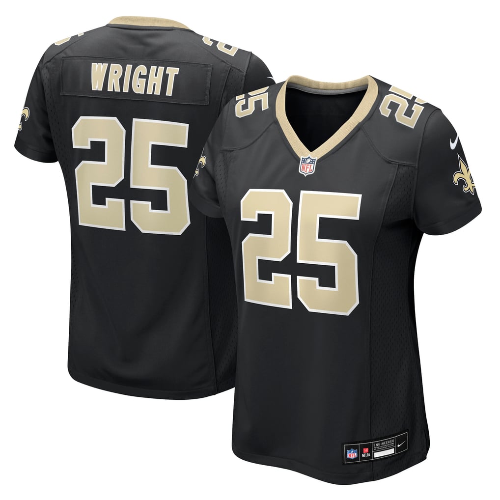 Women's New Orleans Saints Rejzohn Wright Nike  Black Team Game Jersey - Image 2