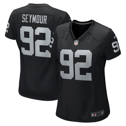 Women's Las Vegas Raiders Richard Seymour Nike Black Retired Player Game Jersey - Image 1