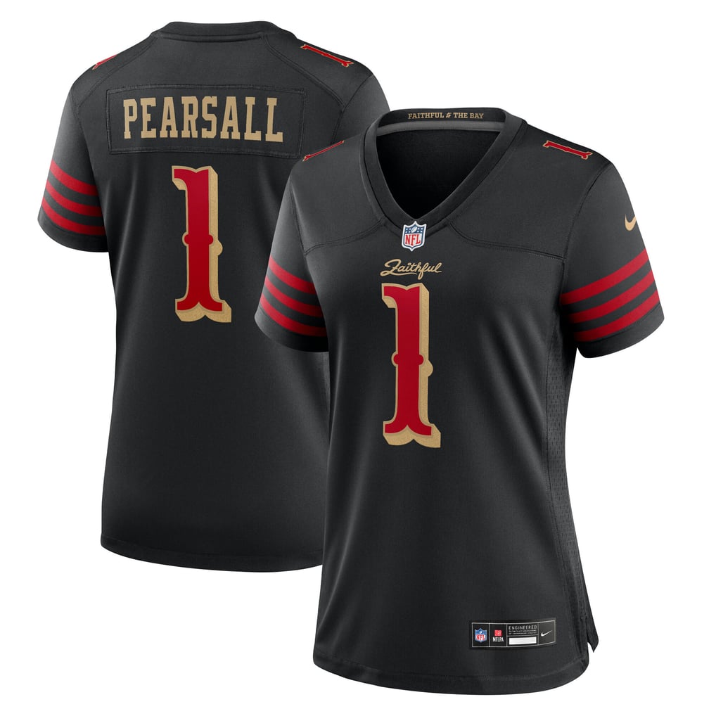 Women's San Francisco 49ers Ricky Pearsall Nike Black Rivalries Collection Game Jersey - Image 1
