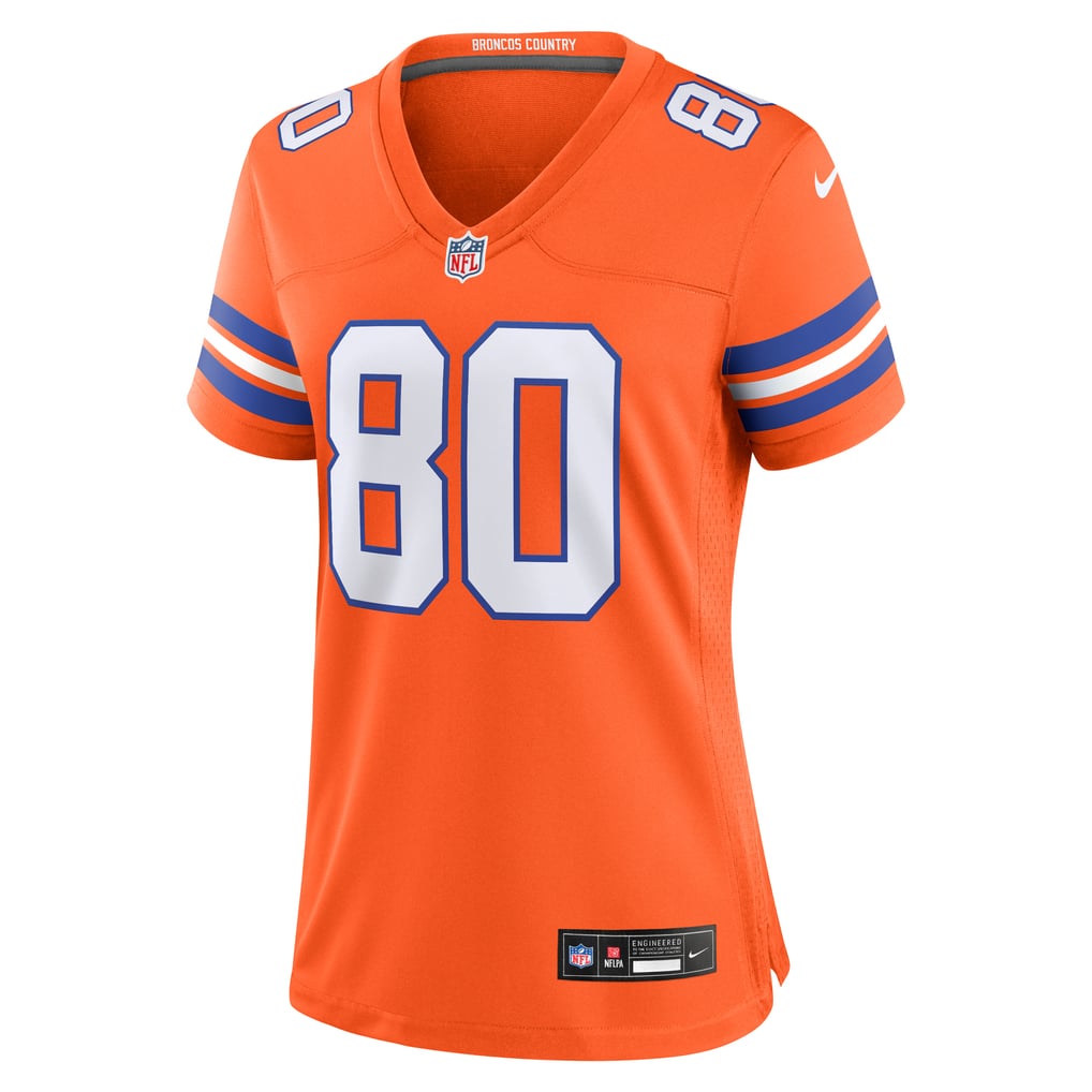 Women's Denver Broncos Rod Smith Nike Orange Mile High Collection 1977 Throwback Retired Player Game Jersey - Image 3