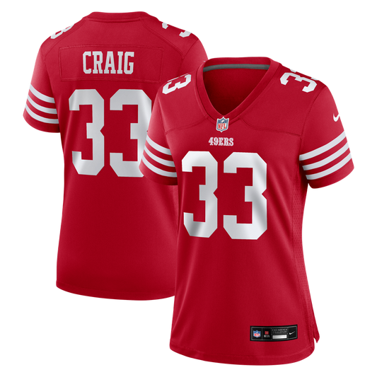 Women's San Francisco 49ers Roger Craig Nike Scarlet Team Retired Game Jersey - Image 1