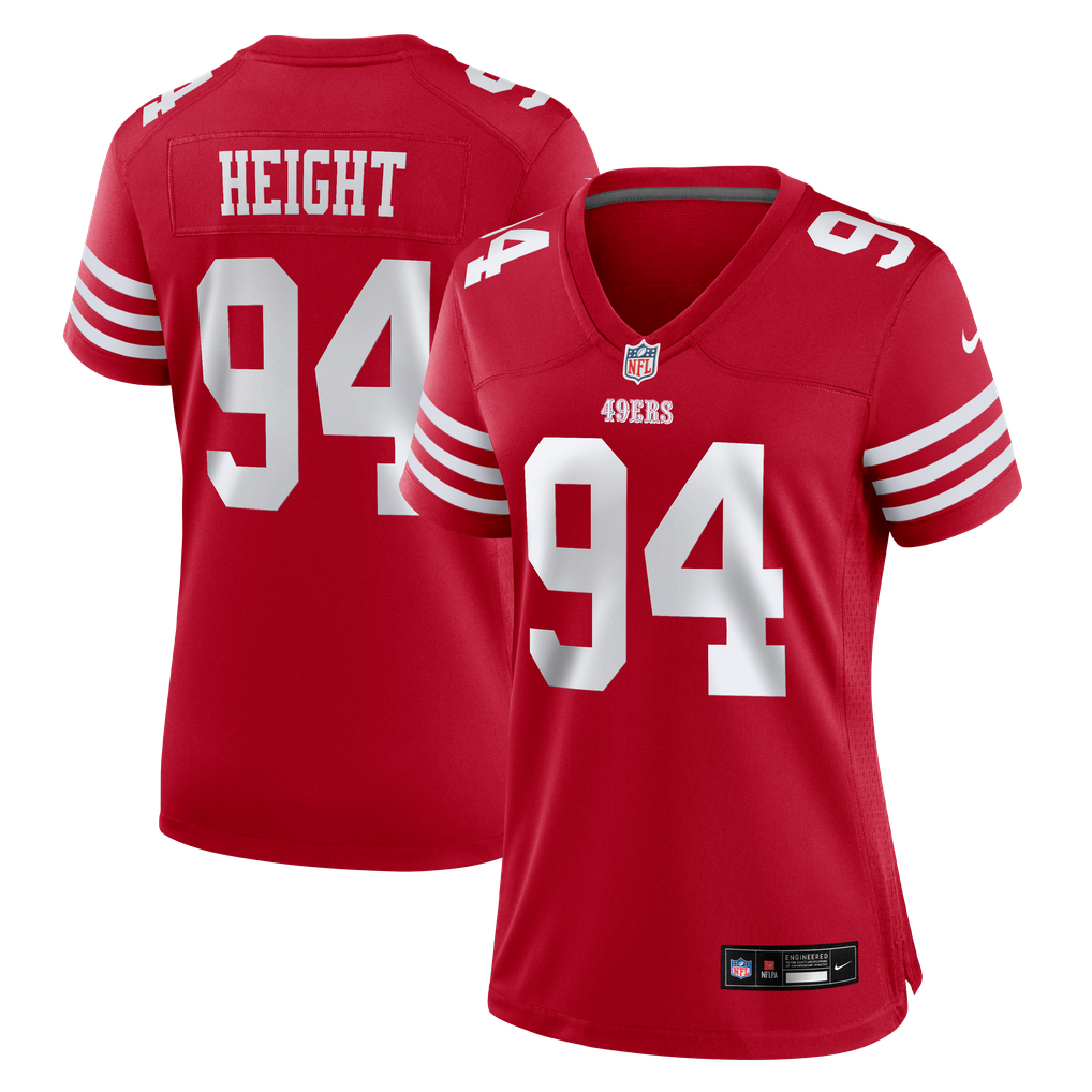 Women's San Francisco 49ers Romello Height Nike Scarlet Team Game Jersey - Image 2
