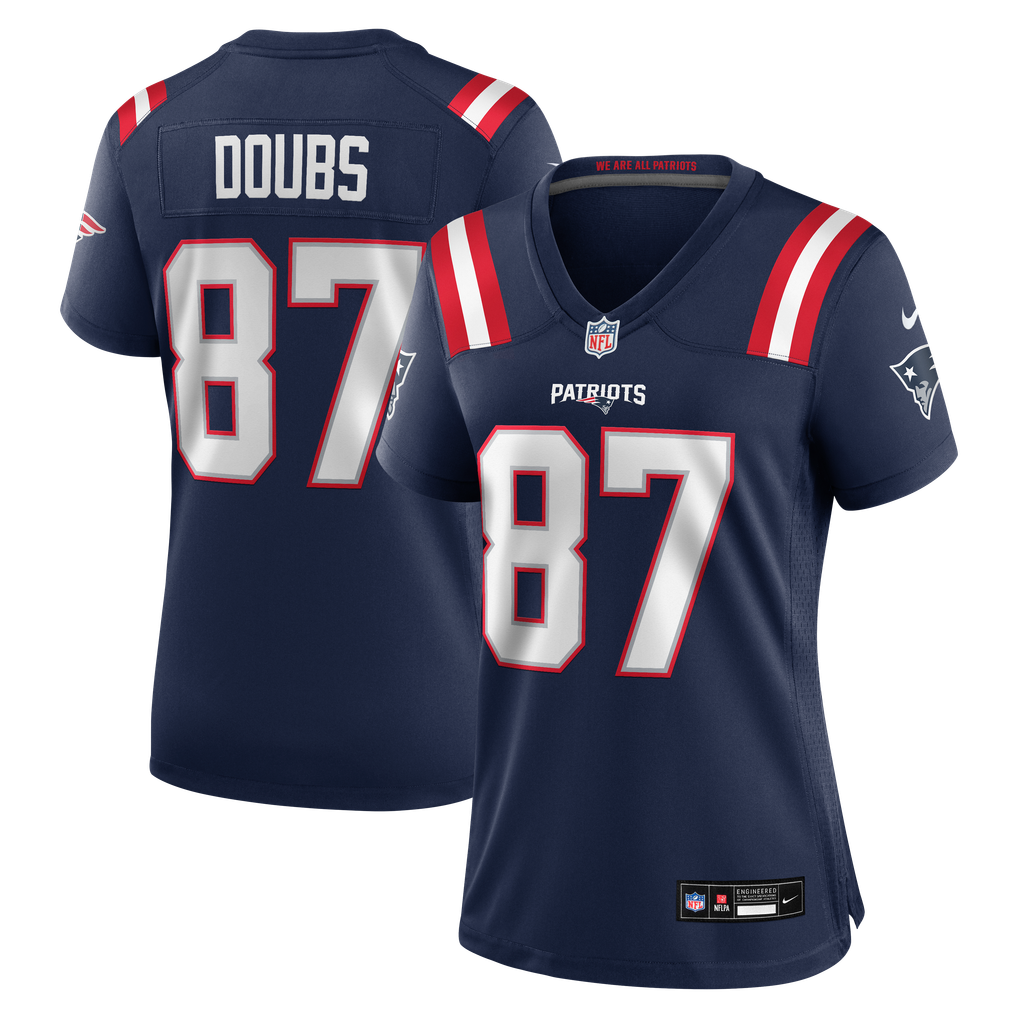 Women's New England Patriots Romeo Doubs Nike Navy Team Game Jersey - Image 2