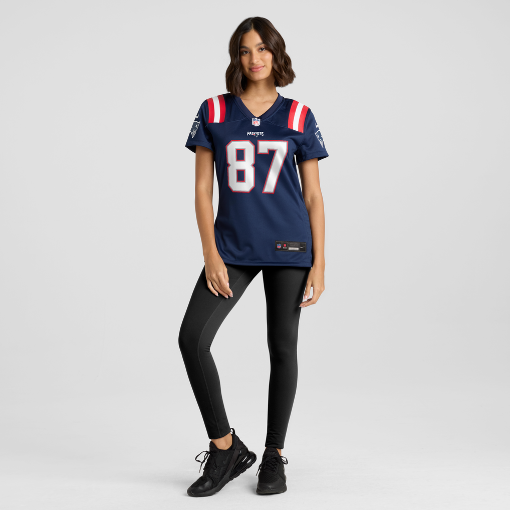 Women's New England Patriots Romeo Doubs Nike Navy Team Game Jersey - Image 3