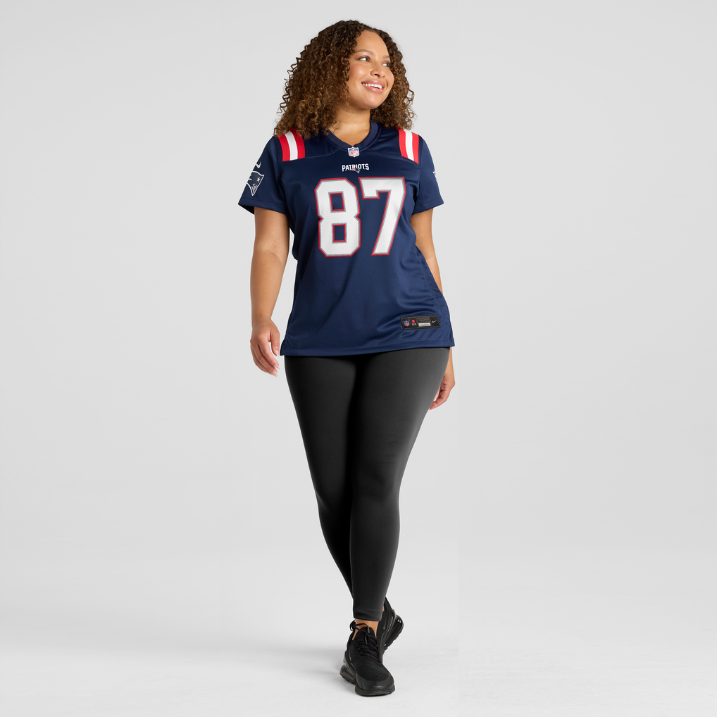 Women's New England Patriots Romeo Doubs Nike Navy Team Game Jersey - Image 5