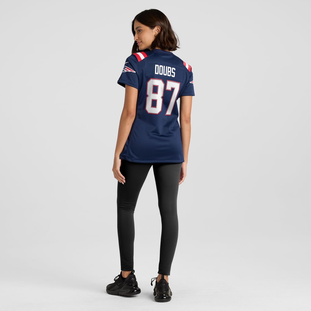 Women's New England Patriots Romeo Doubs Nike Navy Team Game Jersey - Image 4