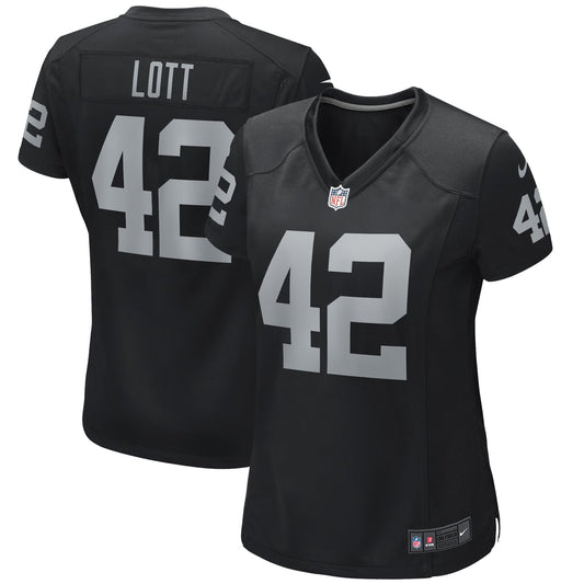 Women's Las Vegas Raiders Ronnie Lott Nike Black Game Retired Player Jersey - Image 1