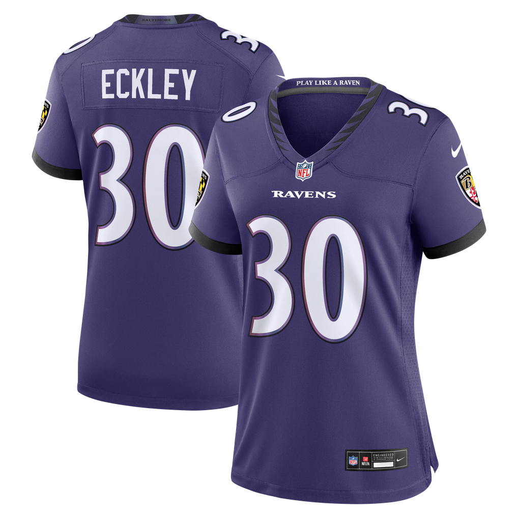 Women's Baltimore Ravens Ryan Eckley Nike Purple Team Game Jersey