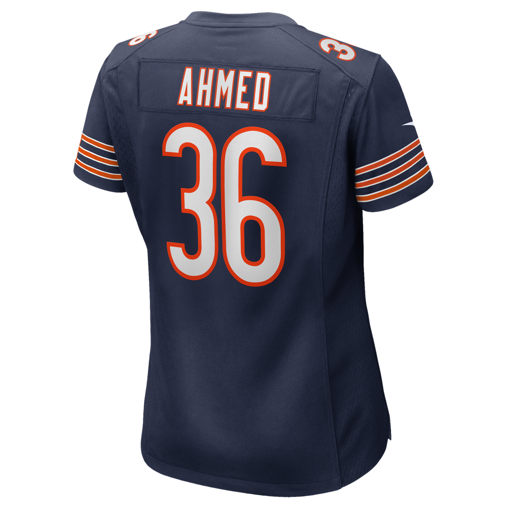 Women's Chicago Bears Salvon Ahmed Nike Navy Team Game Jersey - Image 8