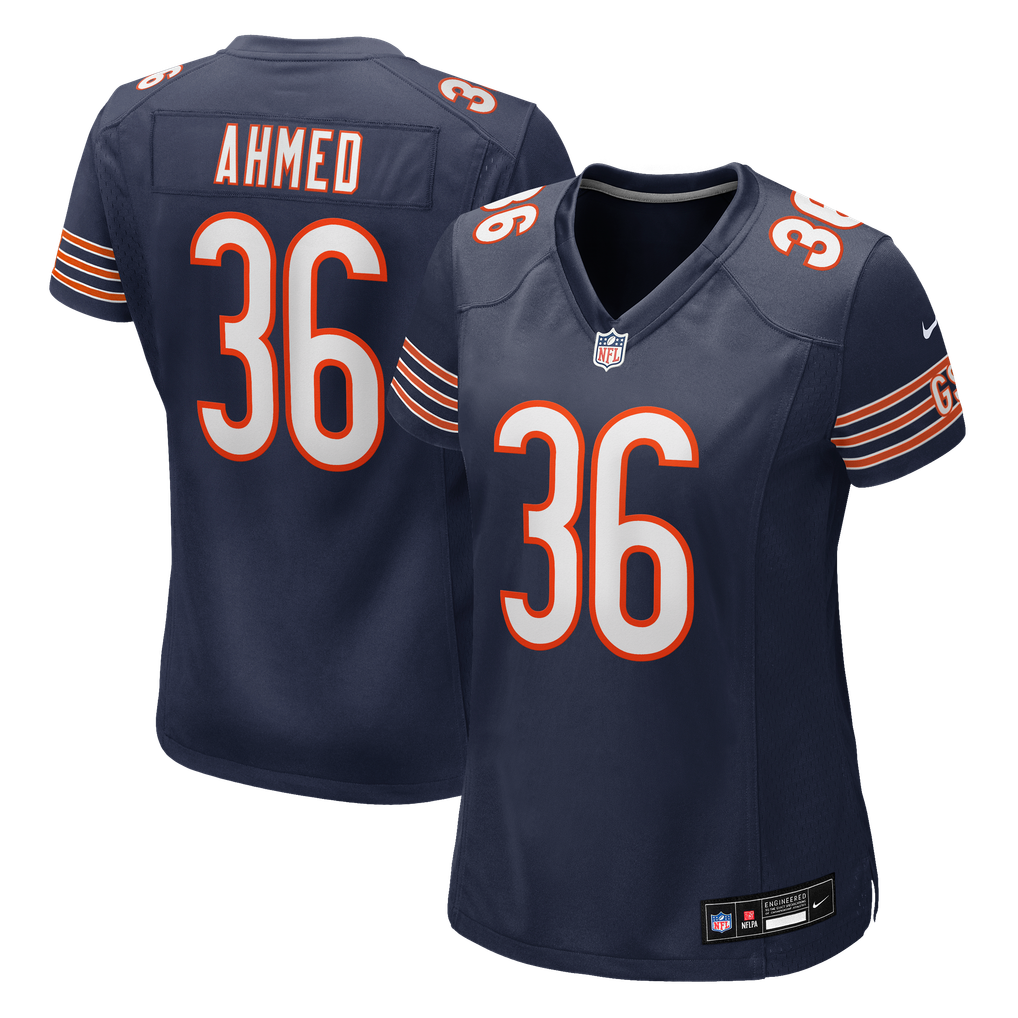 Women's Chicago Bears Salvon Ahmed Nike Navy Team Game Jersey - Image 1