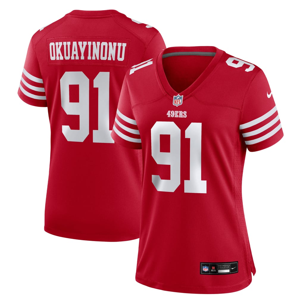 Women's San Francisco 49ers Sam Okuayinonu Nike  Scarlet Team Game Jersey - Image 2