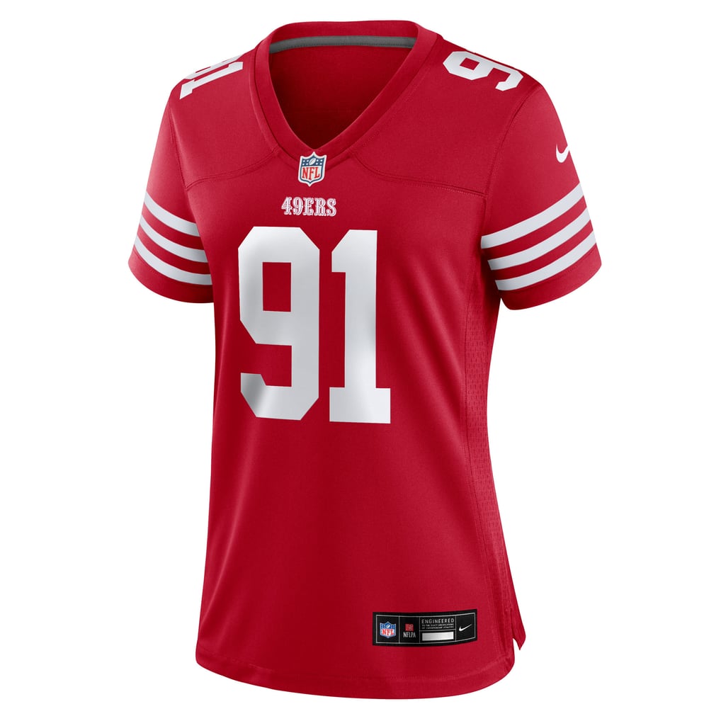 Women's San Francisco 49ers Sam Okuayinonu Nike  Scarlet Team Game Jersey - Image 3