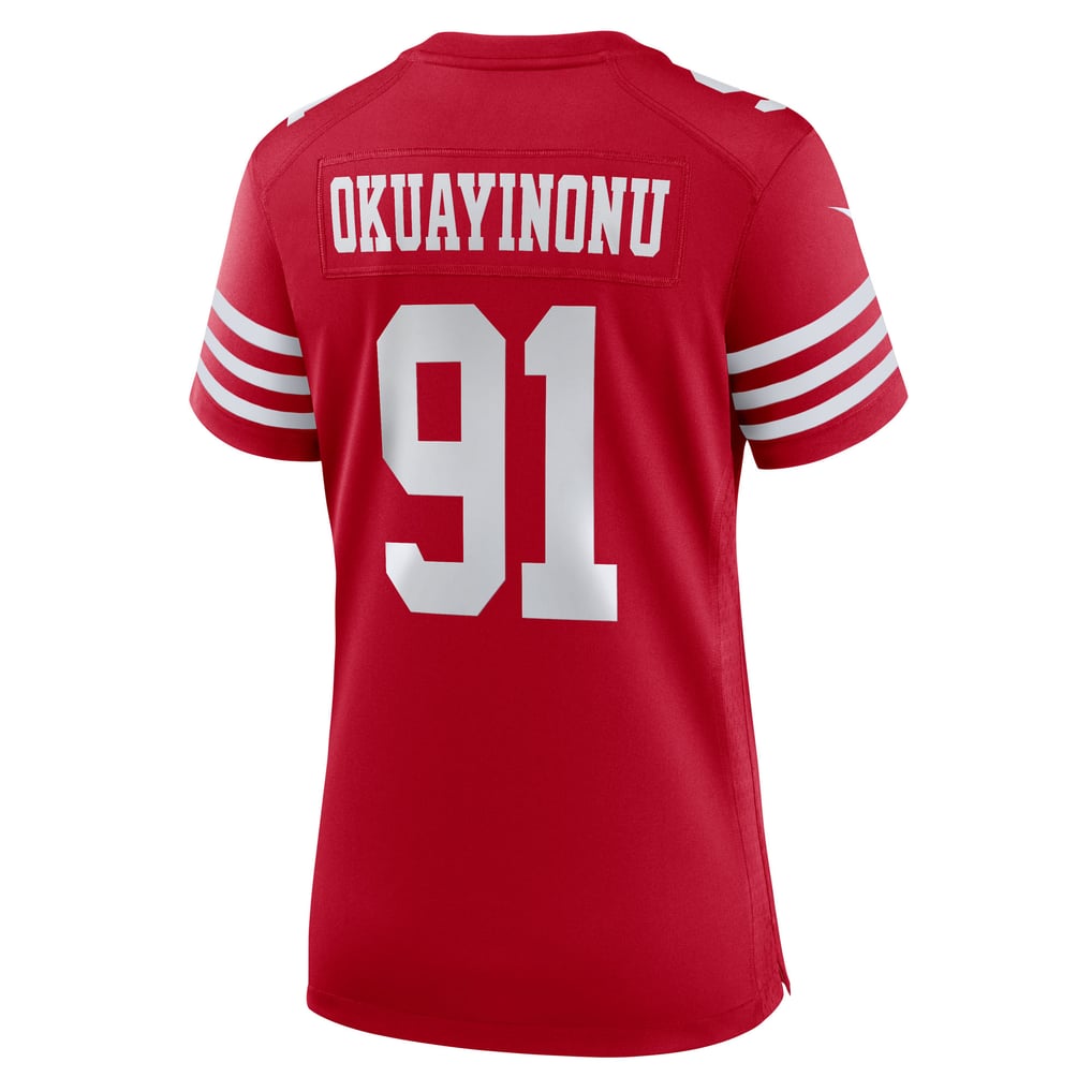 Women's San Francisco 49ers Sam Okuayinonu Nike  Scarlet Team Game Jersey - Image 4