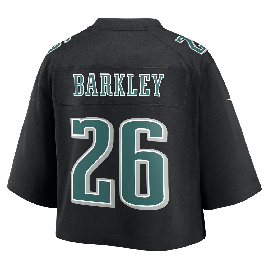 Women's Philadelphia Eagles Saquon Barkley Nike Black Cropped Fashion Game Jersey - Image 4