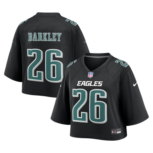 Women's Philadelphia Eagles Saquon Barkley Nike Black Cropped Fashion Game Jersey - Image 1
