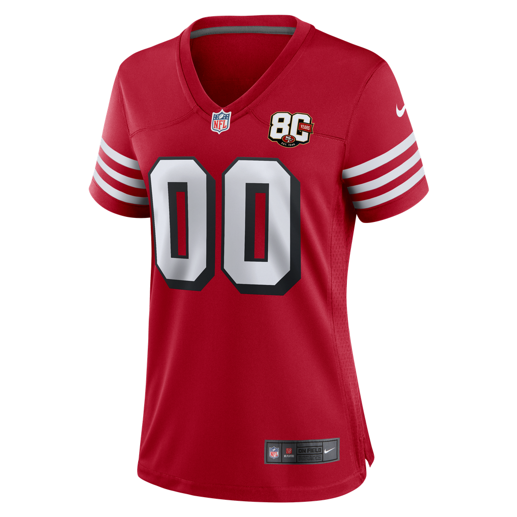 Women's San Francisco 49ers Nike Scarlet 80th Anniversary Alternate Custom Game Jersey - Image 3