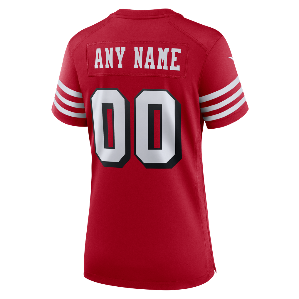 Women's San Francisco 49ers Nike Scarlet 80th Anniversary Alternate Custom Game Jersey - Image 4