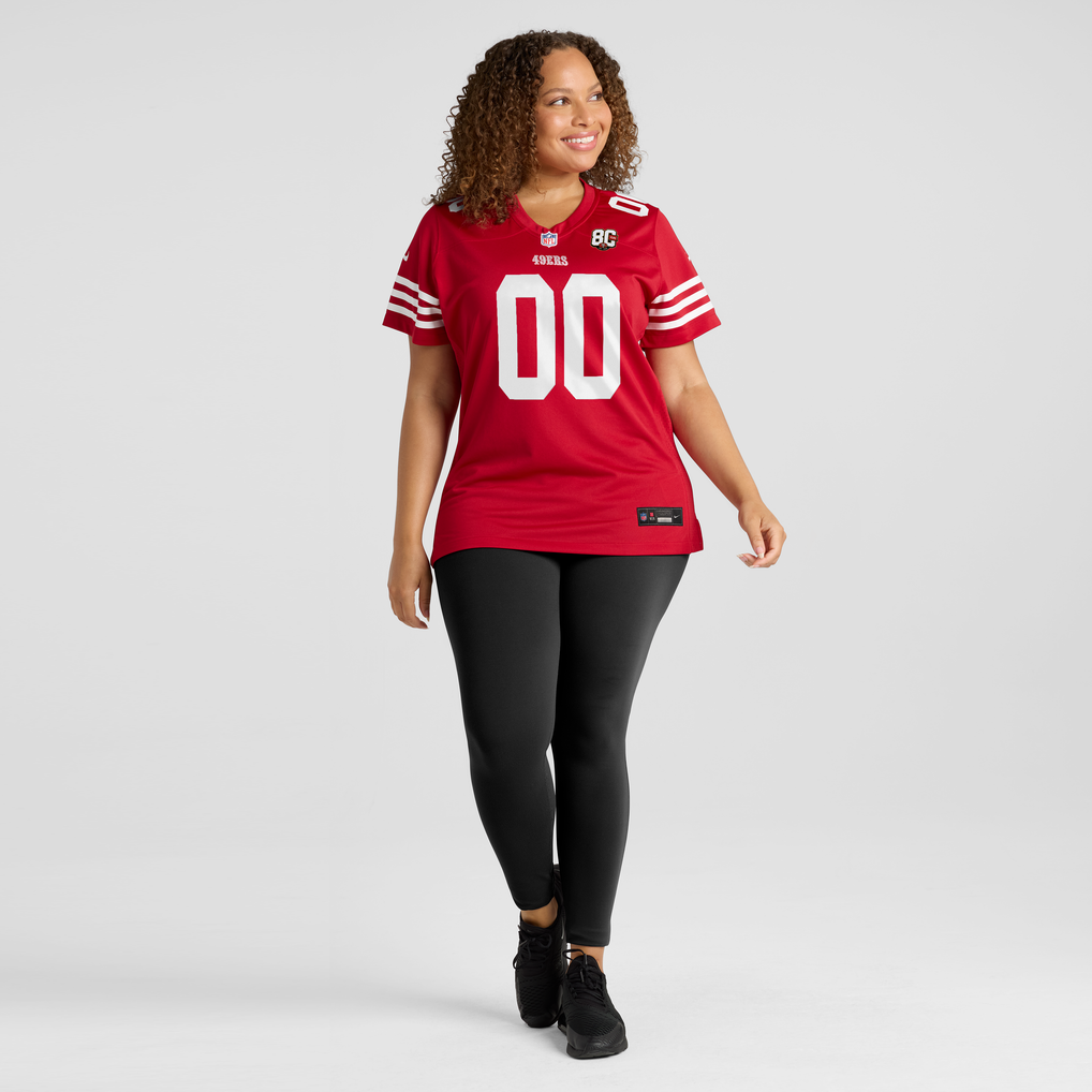 Women's San Francisco 49ers Nike Scarlet 80th Anniversary Custom Game Jersey - Image 5