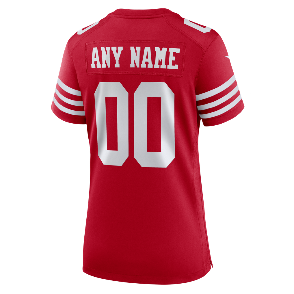 Women's San Francisco 49ers Nike Scarlet 80th Anniversary Custom Game Jersey - Image 8