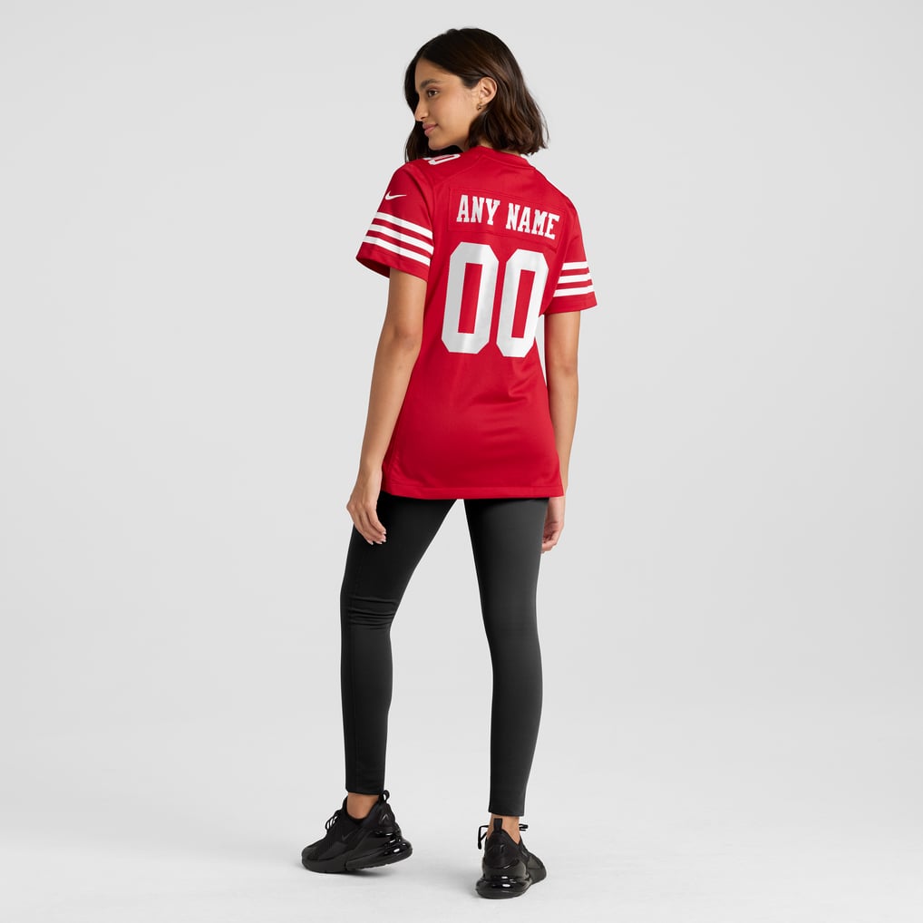 Women's San Francisco 49ers Nike Scarlet Game Custom Jersey - Image 6