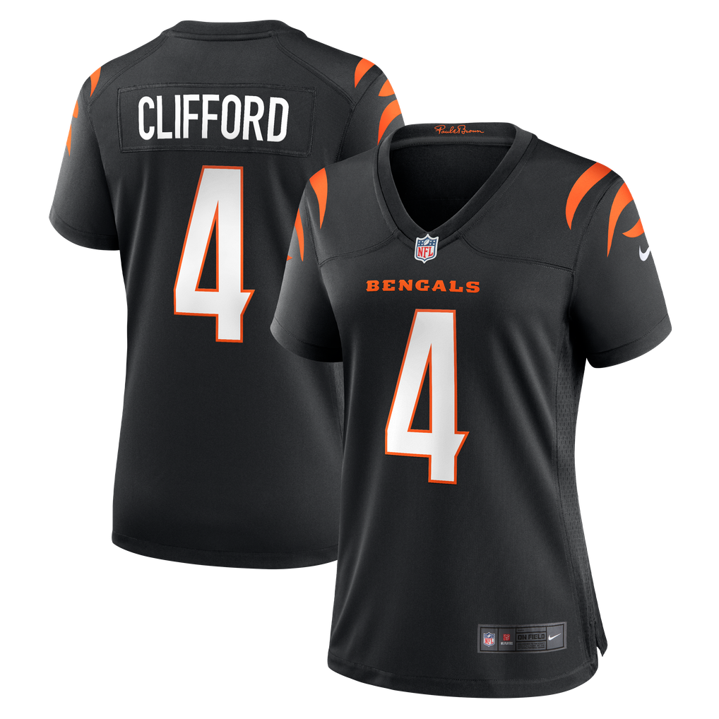 Women's Cincinnati Bengals Sean Clifford Nike Black Team Game Jersey - Image 1