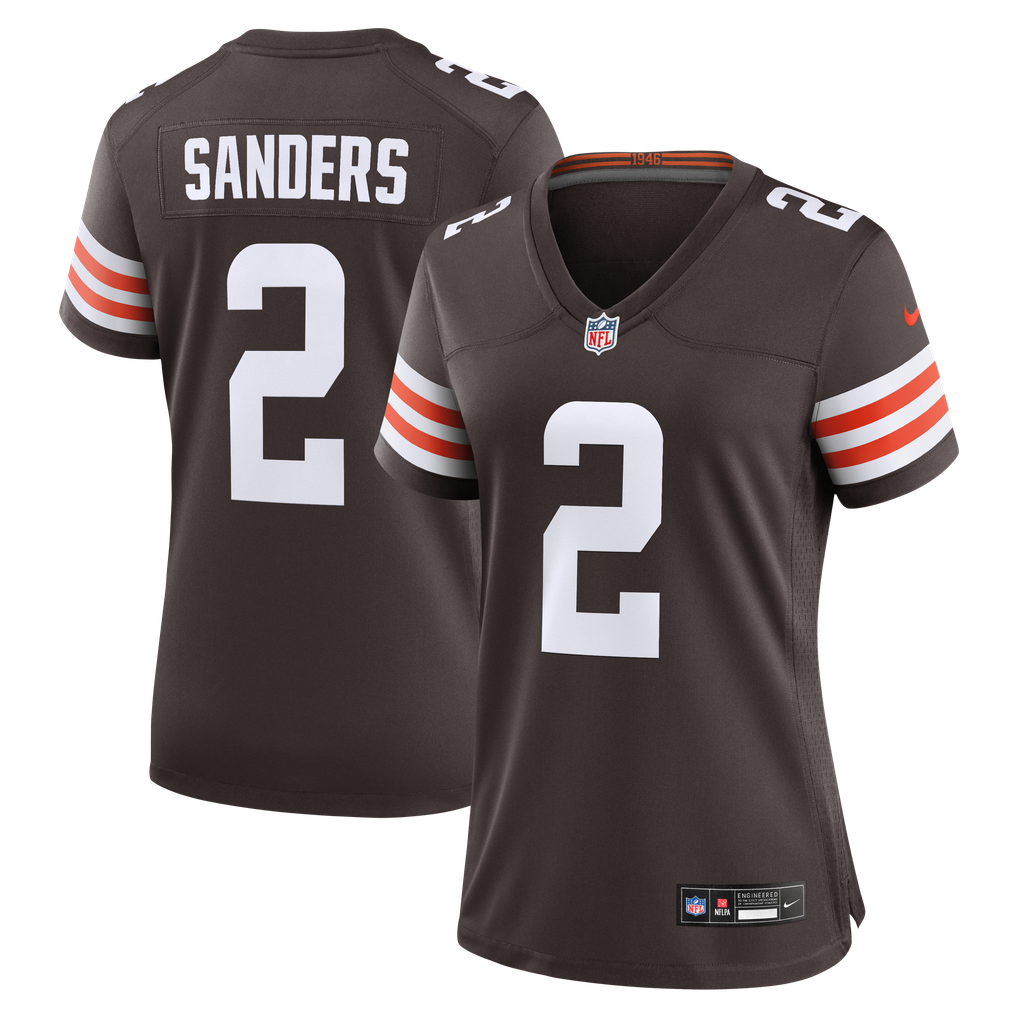 Women's Cleveland Browns Shedeur Sanders Nike Brown Team Game Jersey - Image 2