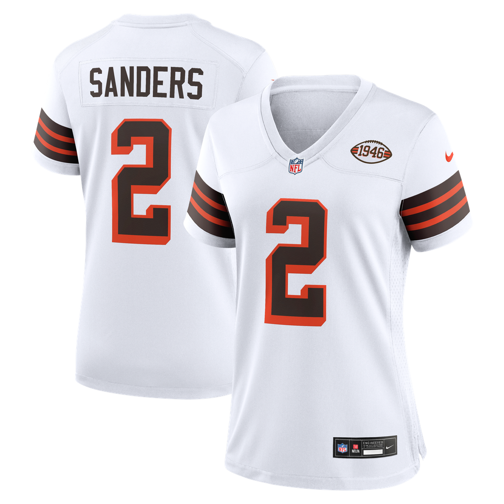 Women's Cleveland Browns Shedeur Sanders Nike White Alternate Game Jersey - Image 2