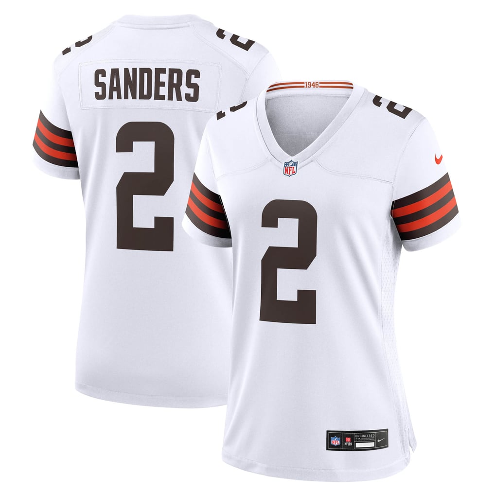 Women's Cleveland Browns Shedeur Sanders Nike White Game Jersey - Image 2