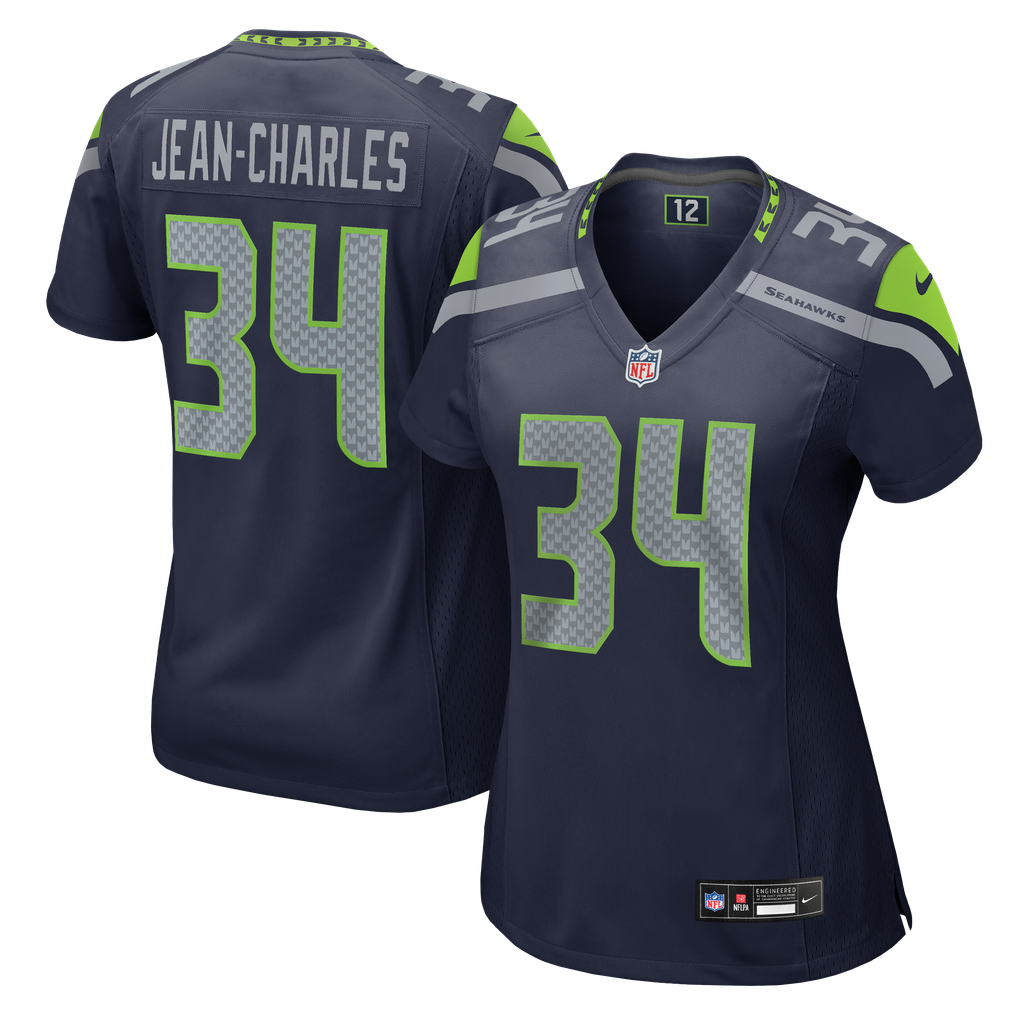 Women's Seattle Seahawks Shemar Jean-Charles Nike College Navy Team Game Jersey - Image 2